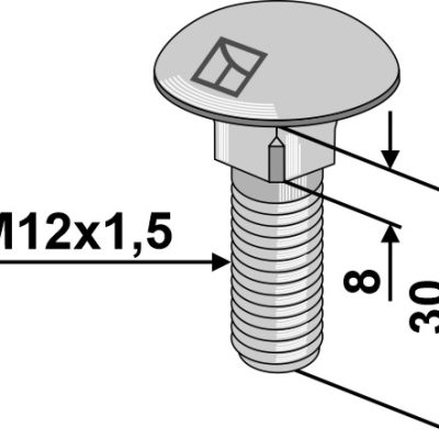 Saucer-head screw M12x1,5x30 without nut