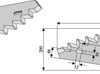 Fodder mixer knives