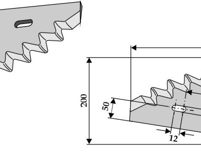 Fodder mixer knives