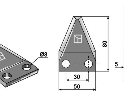 Fodder mixer knives