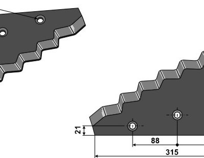 Fodder mixer knives - hard metal faced