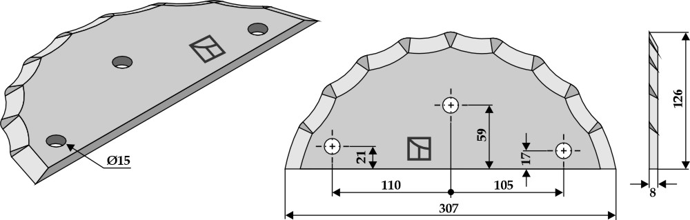Fodder mixer knives