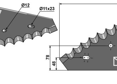 Fodder mixer knives