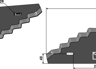 Fodder mixer knives, right - hard metal faced