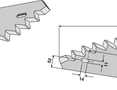 Fodder mixer knives