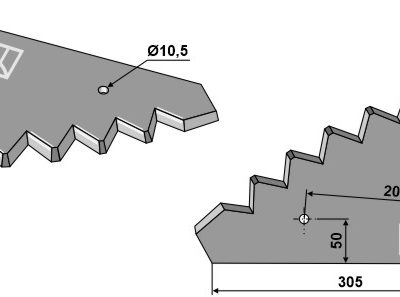 Fodder mixer knives
