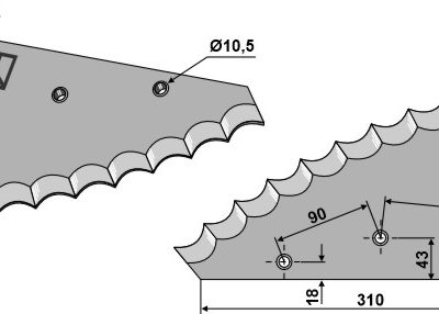 Fodder mixer knives