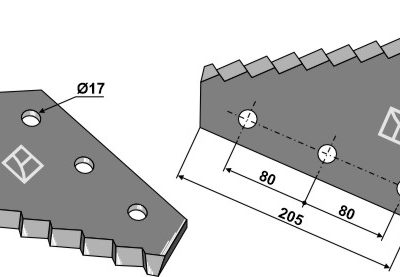 Fodder mixer knives