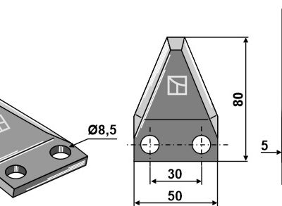 Fodder mixer knives