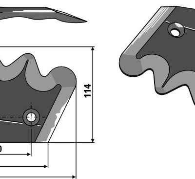 Fodder mixer knives - hard metal faced, right
