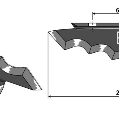 Fodder mixer knives - hard metal faced, right