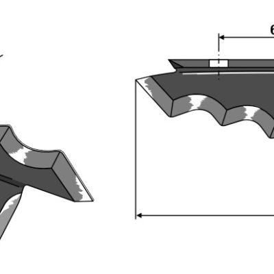 Fodder mixer knives - hard metal faced, right