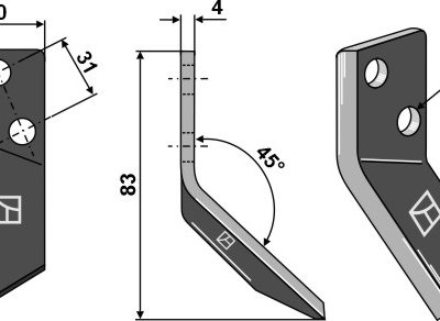 Fodder mixer knives, right