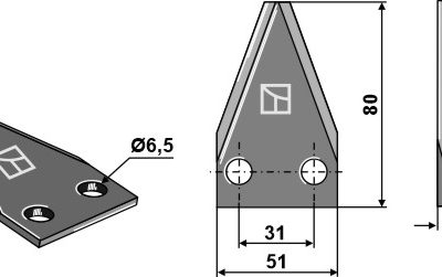 Fodder mixer knives