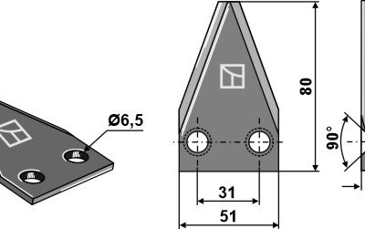 Fodder mixer knives