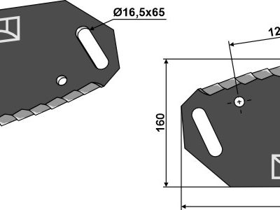 Fodder mixer knives