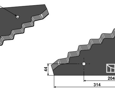 Fodder mixer knives - hard metal faced