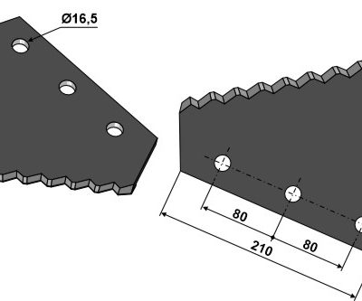 Fodder mixer knives - hard metal faced