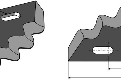Fodder mixer knives - hard metal faced, right