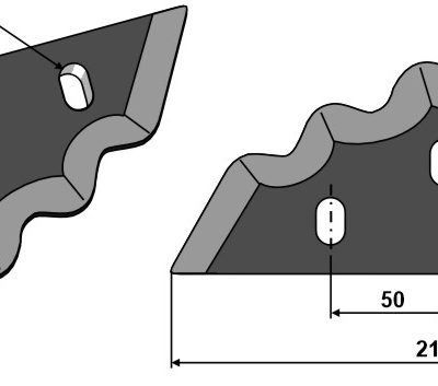 Food mixer knives - hard metal faced - left