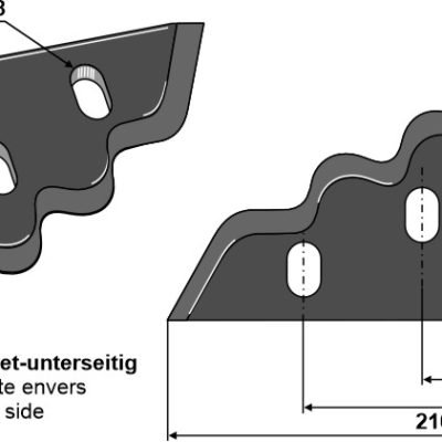 Food mixer knives, left - hard metal faced