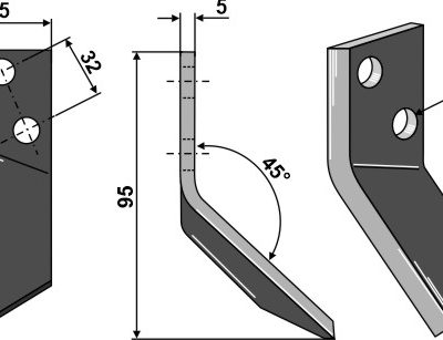 Food mixer knive 95mm, left