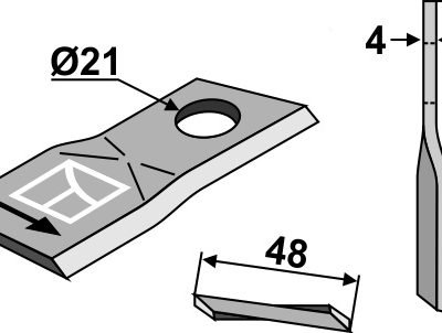Rotary mower blade 100x48mm