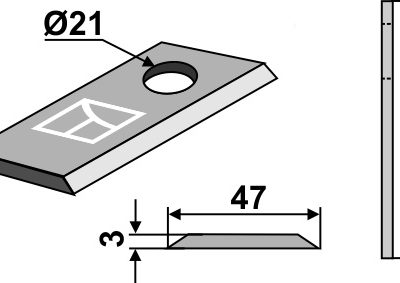 Rotary mower blade 105x47mm