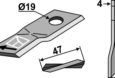Rotary mower blade 114x47mm