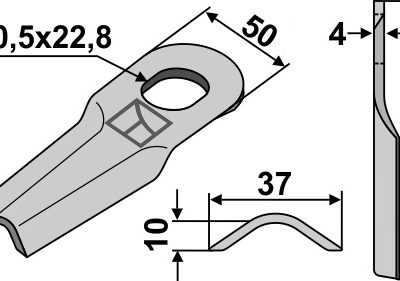 Rotary mower blade 128x37mm