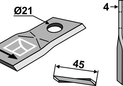 Rotary mower blade 105x45mm