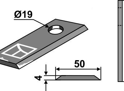 Rotary mower blade 114x50mm