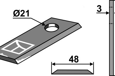 Rotary mower blade 108x48mm