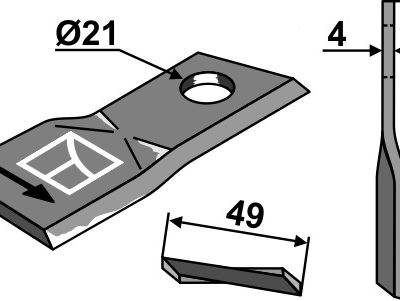 Rotary mower blade 110x49mm