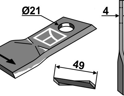 Rotary mower blade 118x49mm