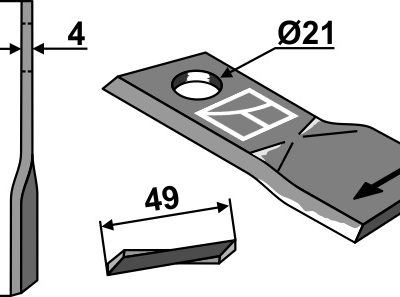 Rotary mower blade 118x49mm
