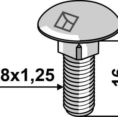 Saucer-head screw M8x1,25x16 - galvanized