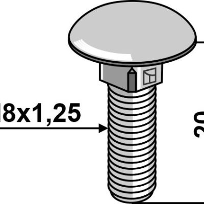 Saucer-head screw M8x1,25x20 - galvanized without nut