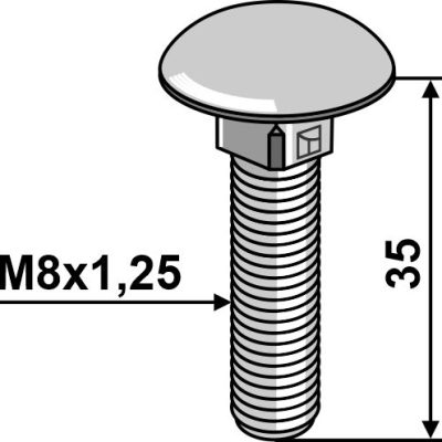 Saucer-head screw M8x1,25x35 - galvanized