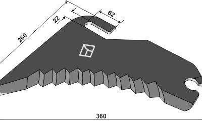 Round baler knife 360mm