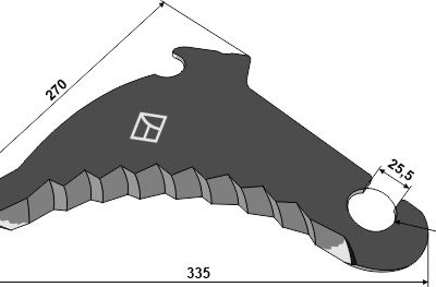 Round baler knife 335mm