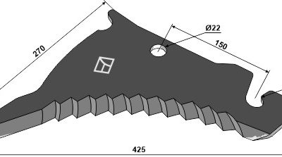 Round baler knife 425mm