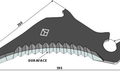 Round baler knife 395mm - DURAFACE