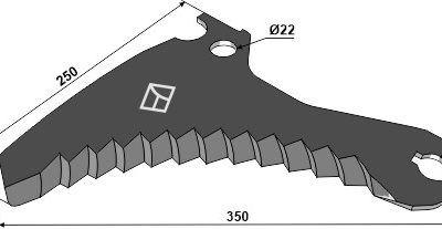 Round baler knife 350mm