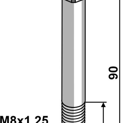 Bolt M8x1,25x90 galvanized without nut