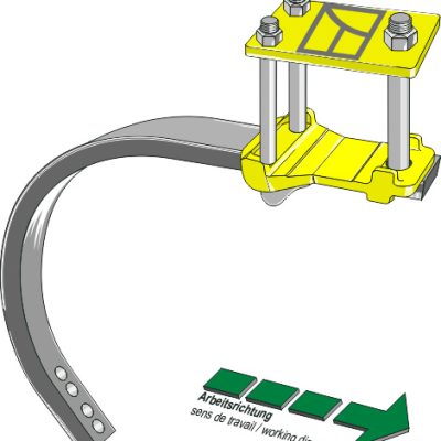 Cultivator springiness with rodgid support compl. with C-Tine