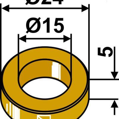 Plastic washer Ø24x5xØ15