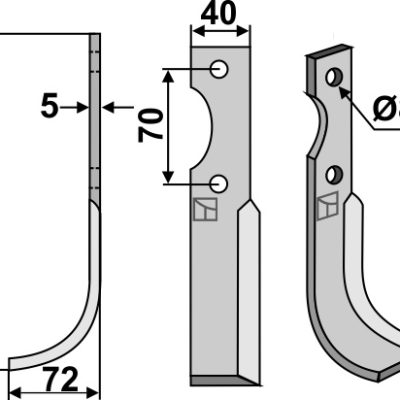 Blade 210x40mm, left