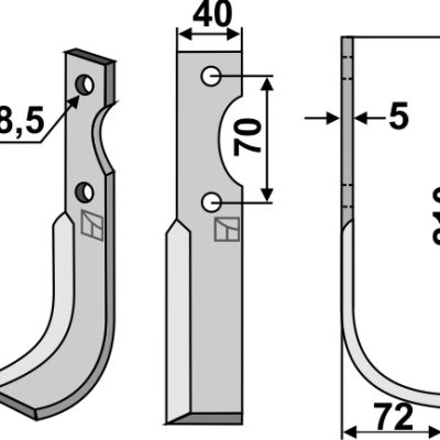 Blade 210x40mm, right