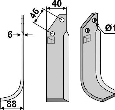 Blade 172x40mm, left
